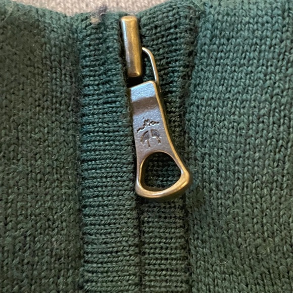 BROOKS BROTHERS 100% Merino Wool Half-zip Navy Stripes Sweater XL Classic Club - Picture 6 of 14